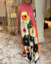 Carregar imagem no visualizador da galeria, Vestido maxi casual sem mangas com estampa floral
